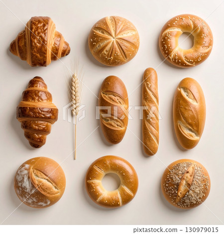 bakery, bread shop, cake shop, pastry, muffin, donut, croissant, tart, cookie, baguette, dessert, sweet bread, bakehouse, oven, patisserie, scone, eclair, danish, loaf, brioche, bun, shortbread, bread 130979015
