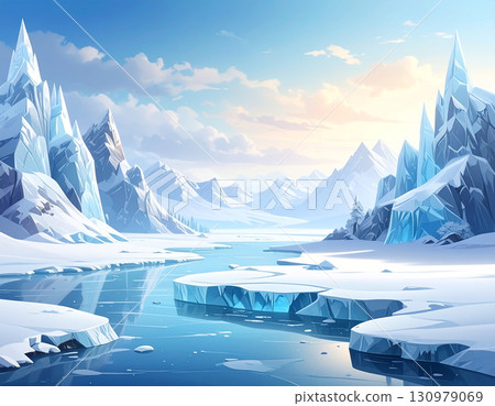 Christmas Snow AI Generation Background 130979069