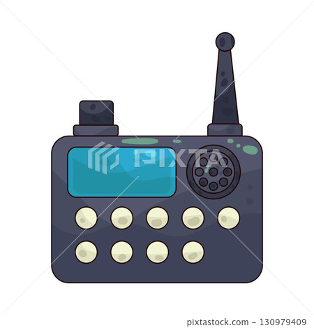 illustration of police radio 130979409