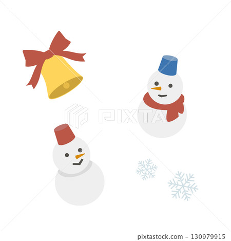 Illustration of cute snowman 130979915