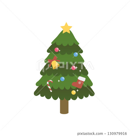 Christmas tree illustration 130979916