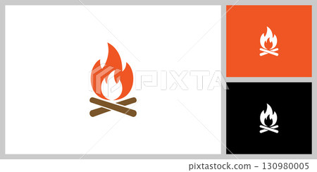 Campfire Vector Icon. Symbol of Camping, Adventure, and Outdoor Activities 130980005