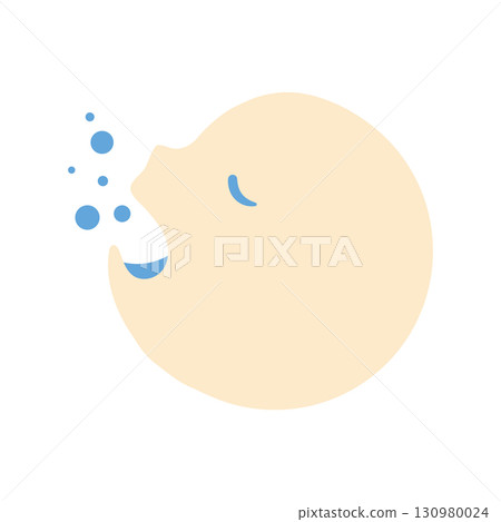 Illustrated logo of a person gargling 130980024