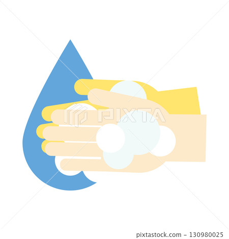 Simple hand washing illustration 130980025