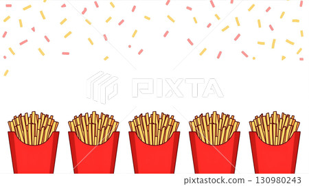 French fries and confetti design illustration on white background 130980243
