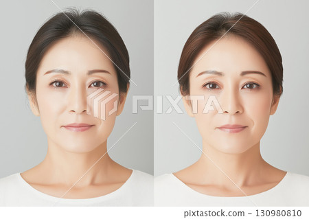 Before and after beauty treatment 130980810