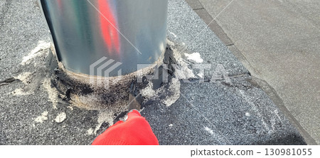 Performing Maintenance on the Roof Base of a Pole Structure for Longevity and Safety 130981055