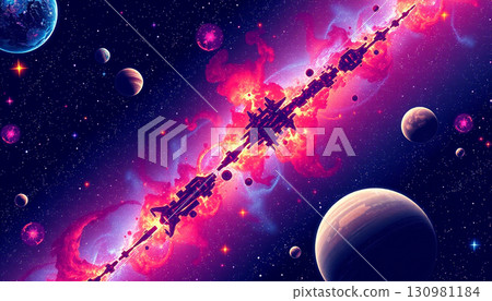 閃耀的紅紫色星系 130981184