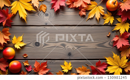 composite image of autumn leaves 130981245