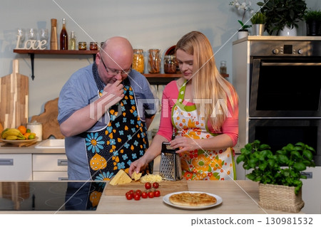 Cooking Together Enjoyable Culinary Experience for Families and Friends in the Kitchen 130981532