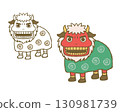 New Year's Lion Dance Line and Color Set 130981739