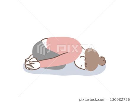 Illustration material of a woman who feels depressed and doesn't want to do anything 130982736
