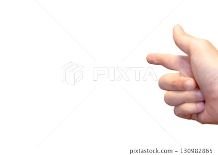 Right hand with index finger pointed forward 130982865