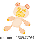 Illustration of a relaxed orange teddy bear png clip art illustration 130983764