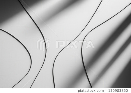 Minimalistic Tutorial Layout with Decorative Lines and Soft Shadows, Modern Design Illustration 130983860