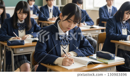 高中生在教室上課 高中生在教室上課 130983896