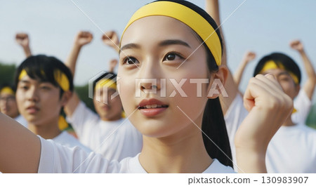 運動會上和同學一起加油 運動會上和同學一起加油 130983907