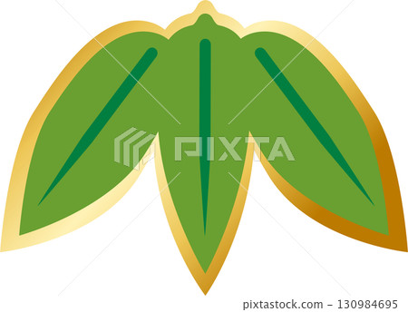 Japanese style bamboo leaves. Pine, bamboo, plum, auspicious, New Year. Vector illustration Japanese style bamboo leaves. Pine, bamboo, plum, auspicious, New Year. Vector illustration 130984695