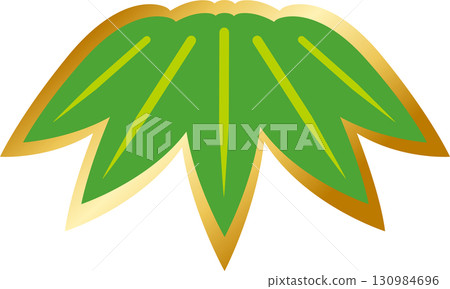 日式竹葉 松竹梅 吉祥之物 新年 向量插圖 130984696