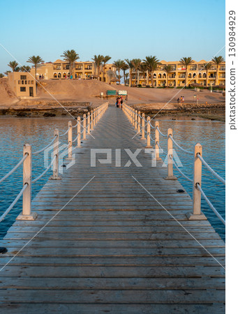 Sunset View Over Marsa Alam Lagoon and Pier Sunset View Over Marsa Alam Lagoon and Pier 130984929