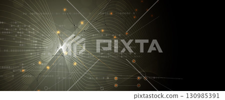 Abstract circuit technology and science background with geometric elements 130985391
