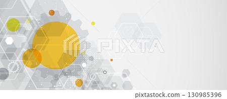 Abstract circuit technology and science background with geometric elements 130985396