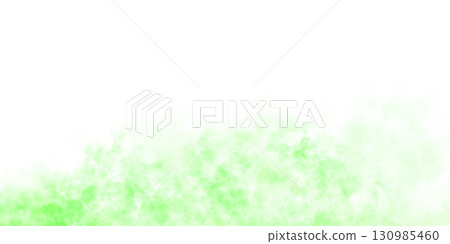 Green smoke cloud on transparent background mockup template for visual effects presentations or digital projects 130985460