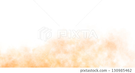 Orange smoke cloud on transparent background mockup template for visual effects presentations or digital projects 130985462