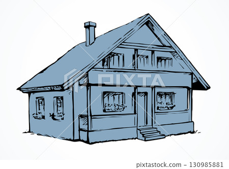 Vector drawing. House 130985881