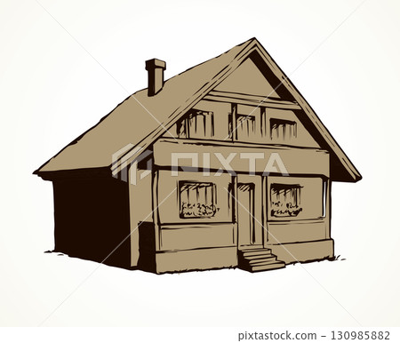 Vector drawing. House icon sign Vector drawing. House icon sign 130985882