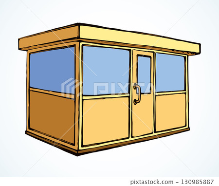 Shop stall. Vector drawing 130985887