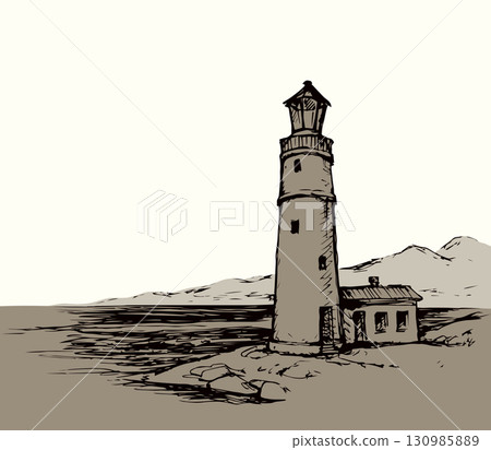 Lighthouse. Vector drawing 130985889