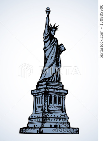 Statue of Liberty. Vector sketch 130985900