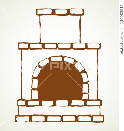 Old Russian stove. Vector drawing Old Russian stove. Vector drawing 130985915
