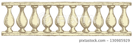 Balustrade. Vector drawing 130985929