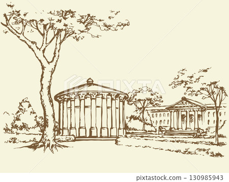 Palace Park. Vector drawing Palace Park. Vector drawing 130985943