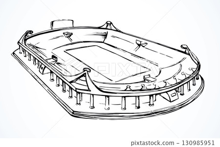 Small Stadium. Vector sketch Small Stadium. Vector sketch 130985951
