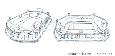 Small Stadium. Vector sketch Small Stadium. Vector sketch 130985953