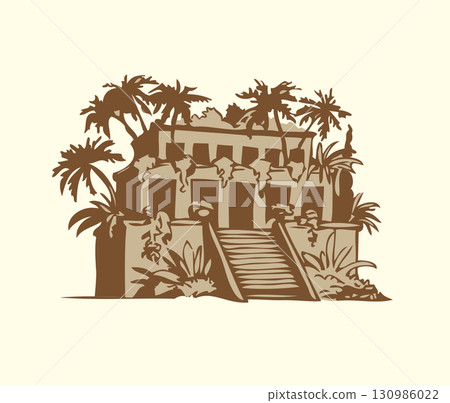 Vector symbols of The Seven Wonders of Ancient WORLD Vector symbols of The Seven Wonders of Ancient WORLD 130986022