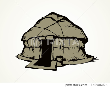 Yurt. Vector drawing 130986028