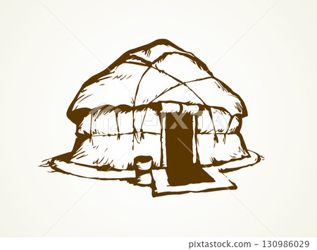 Yurt. Vector drawing 130986029