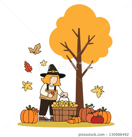 Autumn Harvest Scene Autumn Harvest Scene 130986492