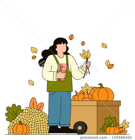 Autumn Harvest Scene Autumn Harvest Scene 130986493