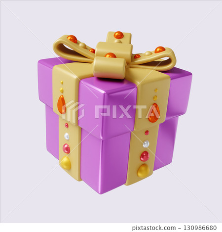 Diwali gift box symbolizing joy and celebration during the festive season. 3D render illustration 130986680