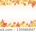 秋天的植物框架③橙色背景 秋天的植物框架③橙色背景 130986847