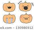Jack-o'-lantern facial expression set 130986912