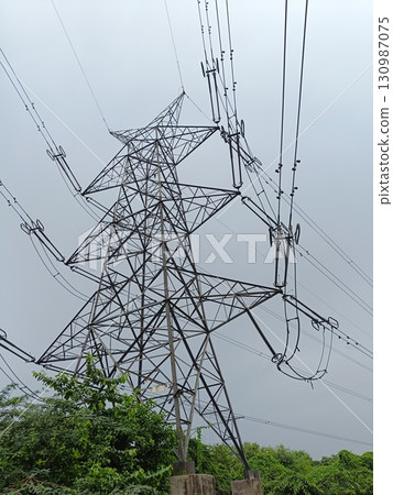 A picture of high voltage electric tower in noida A picture of high voltage electric tower in noida 130987075