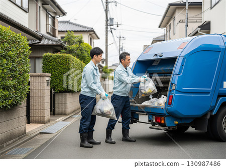 在日本住宅區工作的專業工作者 在日本住宅區工作的專業工作者 130987486