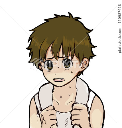 Sweaty boy 130987618