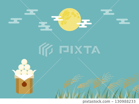 賞月背景_月見團子 130988233